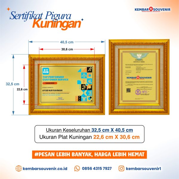 Plakat Sertifikat Pigura Kuningan