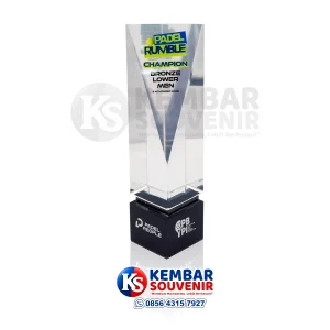 piala padel rumble champion custom resin transparan