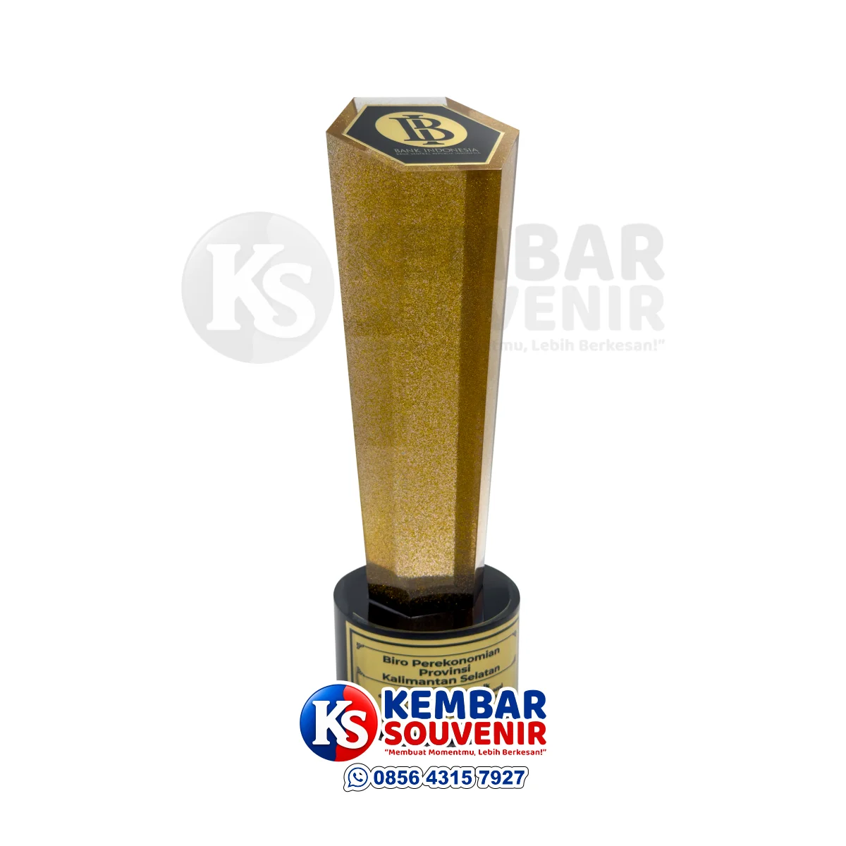 piala resin Bank Indonesia untuk mitra kerja