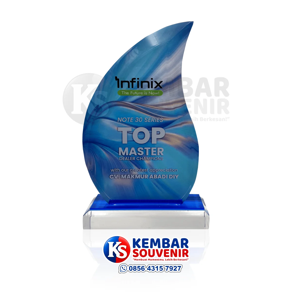 plakat akrilik apresiasi mitra Infinix