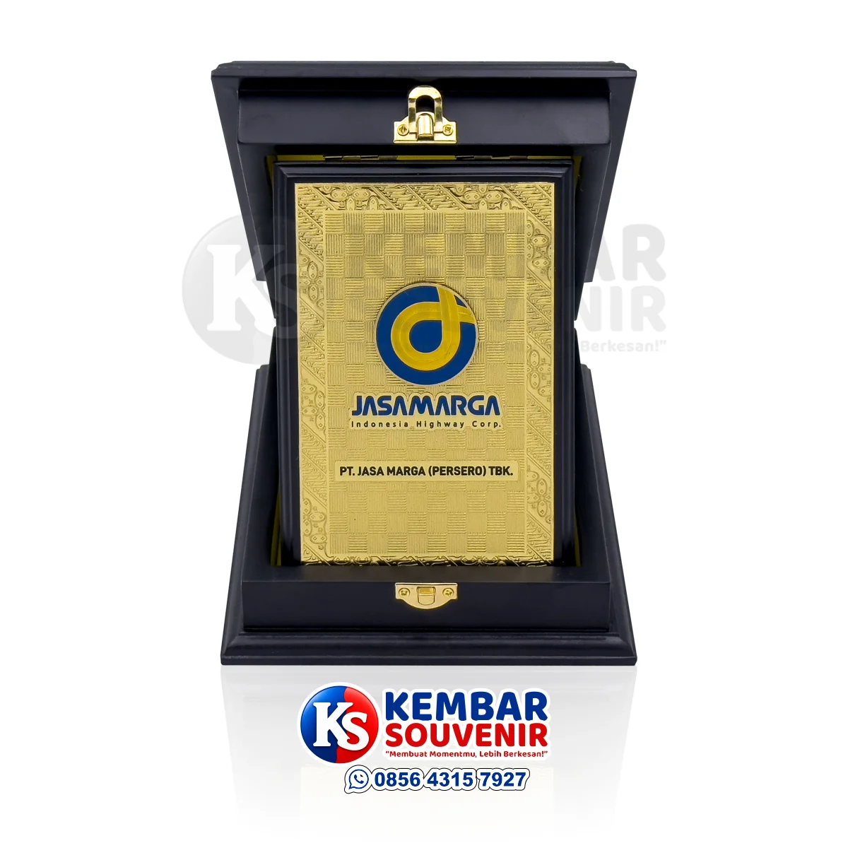plakat kayu kuningan Jasa Marga dalam box