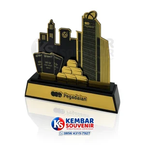 plakat miniatur gedung pegadaian custom